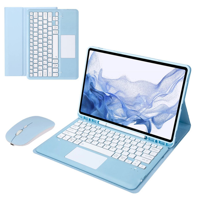 For Samsung Galaxy Tab Wireless Keyboard Tablet Cover & Case A9 A7 S8 S10 Lite S9 FE Plus Magnetic Leather 10 12 Inches Android