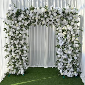 Arco de cuerno artificial al por mayor, telón de fondo de flores, decoración de arco con forma de cuerno de boda, arreglo de flores de arco de boda, venta al por mayor de La HI-HOA030 - Product Image 4