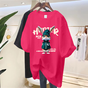 T-shirts d'été 100 % coton pour femmes 2026 – Vente en gros de t-shirts graphiques à col rond pour femmes, hauts courts à manches courtes, t-shirts Spirit - Product Image 2