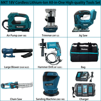Kit d'outils multifonctionnel sans fil Makita pour réparation à domicile, clé à chocs 18V, scie à découper, outils de polissage et de fixation, 26 pièces, kit d'outils tout-en-un