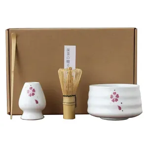 FREE SAMPLE Ceramic Tea Tool Matcha Set Tool Japanese-style Engraved Ceramic Matcha Tool Box Set