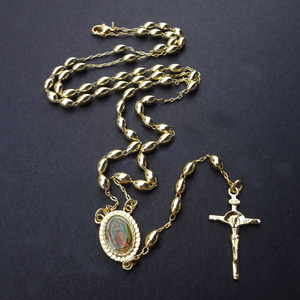 <span class=keywords><strong>Oro</strong></span> rame <span class=keywords><strong>Rosario</strong></span> Croce <span class=keywords><strong>Collana</strong></span> di Perle Crocifisso Cattolicesimo Religioso Collane Regalo - Product Image 5