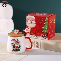 Taza de Café de Cerámica Ecológica de 350 ml, Sensible a la Temperatura, con Cambio de Color, Diseño Colorido para Navidad