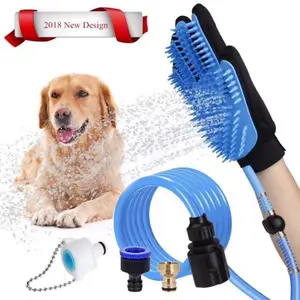 Pets Shower Gloves To Clean Dog Cat Massage Shower Spray Hair Remover Brush Glove With Shower Sprayer