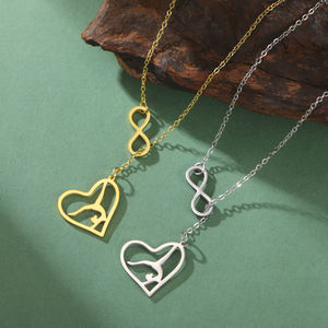 <span class=keywords><strong>Collana</strong></span> di moda donna simbolo <span class=keywords><strong>infinito</strong></span> in oro placcato in acciaio inox cuore ginnastica <span class=keywords><strong>collana</strong></span> gioielli regali per le donne ragazze - Product Image 3