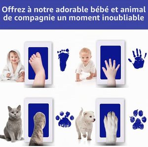 Kit d'empreintes sans encre pour mains et pieds de nouveau-né, empreintes de pattes de chiens et animaux de compagnie, cadre décoratif pour la maison, cadeau souvenir familial - Product Image 5