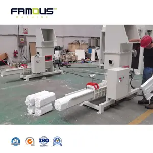 EPS Screw Compactor Styrofoam Recycling Machine with Foam Crusher