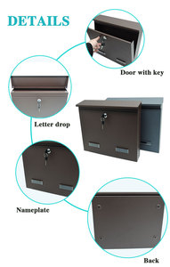<span class=keywords><strong>Venta</strong></span> caliente apartamento jardín caja de correos de Metal montado <span class=keywords><strong>en</strong></span> la pared al aire libre buzón moderno buzón para <span class=keywords><strong>casa</strong></span> - Product Image 2