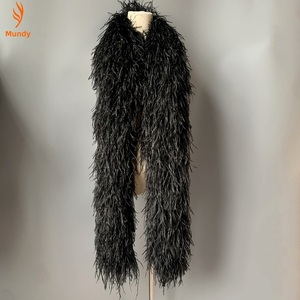 Boa en plumes d'autruche épaisses à 10 plis, longueur de 2 yards, pour centres de table de mariage et décorations de toile de fond de fête - Product Image 2
