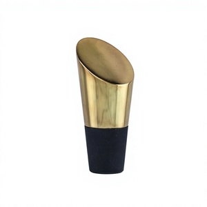 Customizable Handmade Brass Wine <b>Stopper</b> Custom Specs Shape & Size Polish Finish Bottle <b>Stopper</b> For Bar Gift Items & Promotional - Product Image 1