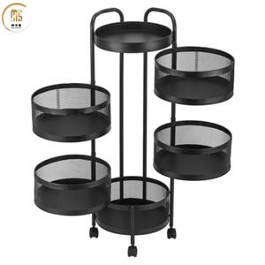 3 tier portable movable 360 degree rotating cylindrical storage rack narrow space storage organizer