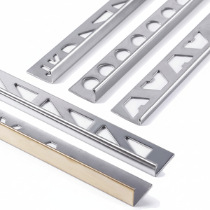 Bordure de <span class=keywords><strong>carrelage</strong></span> moderne en acier inoxydable 304 Ringo Silver de 1 mm en forme de L, étanche et durable, pour murs et sols intérieurs <span class=keywords><strong>d</strong></span>'hôpitaux et <span class=keywords><strong>d</strong></span>'appartements - Product Image 1