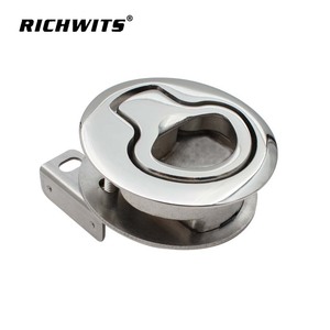 Serrure de porte ronde à anneau de traction en acier inoxydable 316, état neuf, pour bâche de pont de yacht, serrure de plancher - Product Image 1