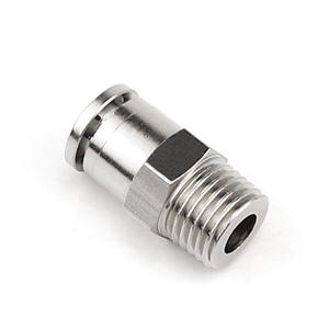 Conector Neumático de Conexión Rápida de Cobre Niquelado Resistente a Altas Temperaturas y Presión, PC8-02, Metálico - Product Image 2