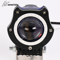 Phare de moto en aluminium, universel, compatible DC 12V-80V, lentille de projecteur LED bicolore, éclairage de conduite, projecteur