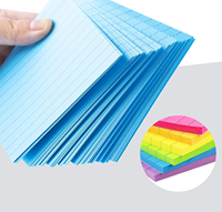 Lot de 6 blocs de notes autocollantes lignées 4x6 pouces, blocs de notes autocollants néon brillants avec lignes lignées pour le bureau et l'école