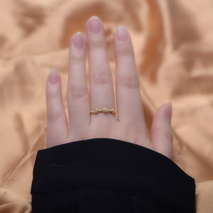 Trendy nişan üç gül çiçek istiflenebilir 925 ayar gümüş kübik zirkon altın kaplama söz alyanslar kadınlar için - Product Image 3