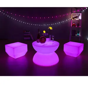 LED colorido mesa de café luz Criativo bar assento café controle remoto luz luminosa móveis atmosfera luz