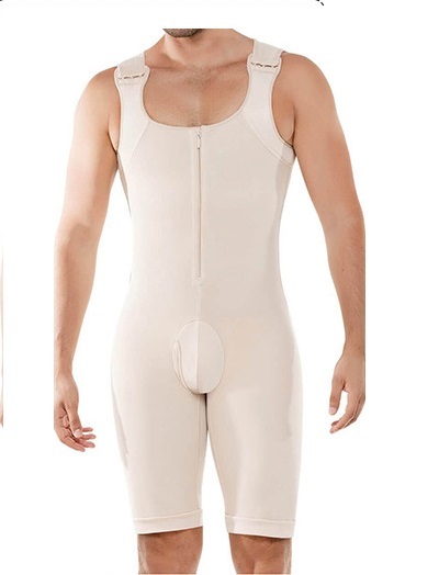 Men's Tummy-Control Plus-Size Brief (D044): side profile showing zones and edge stability
