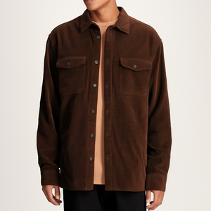 Velours côtelé hommes décontracté affaires décontracté coton à manches longues poches hiver boutonné chemises habillées chemises de pêche - Product Image 5