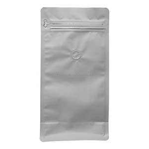 32 oz blanc refermable étanche à l'humidité <span class=keywords><strong>papier</strong></span> <span class=keywords><strong>Kraft</strong></span> pochette à fond plat Nutrition poudre café <span class=keywords><strong>poche</strong></span> fermeture éclair sens unique dégazage 500g sac - Product Image 3