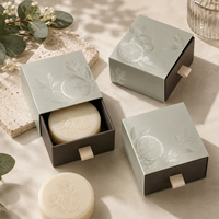 Boîte à savon de luxe en carton rigide, écologique, en matériaux recyclés, portable, avec tiroir, logo personnalisé, mécanisme coulissant robuste