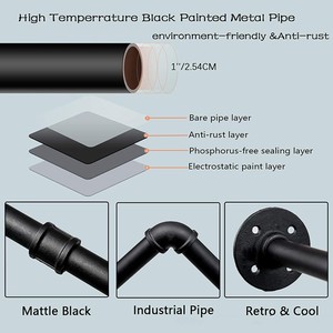 JIN MAI <strong>Clothes</strong> <strong>Rail</strong> <strong>Wall</strong> Mounted Industrial Hose Style <strong>Clothes</strong> <strong>Rail</strong> Space Saving Removable <strong>Clothes</strong> Rack - Product Image 3