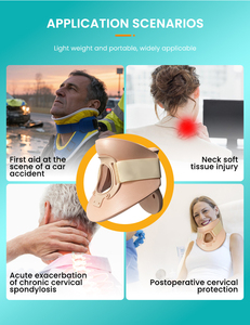 Kerah perenggang busa lembut uniseks, bisa disesuaikan dukungan tengkuk pereda nyeri leher Orthotics bernapas - Product Image 5