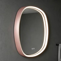 Espejo de Baño Cuadrado con Marco Dorado, Retroiluminación LED, Antivaho, Táctil, de Pared, Espejo de Vanidad Moderno y Lujoso para Decoración del Hogar, IP65, 3 Años de Garantía