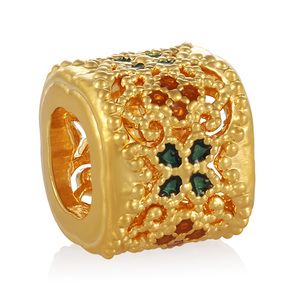 Preciosa pulsera de cuentas de oro microduro de 24 quilates con patrón de Osmanthus hueco componentes de joyería microabalorios de otoño - Product Image 2