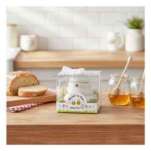 <span class=keywords><strong>Pot</strong></span> à <span class=keywords><strong>miel</strong></span> en céramique personnalisé avec logo, souvenir <span class=keywords><strong>de</strong></span> <span class=keywords><strong>mariage</strong></span> ou <span class=keywords><strong>de</strong></span> fête, avec cuillère en bois pour les invités - Product Image 2