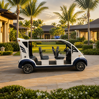 Voiture de patrouille électrique de qualité industrielle, 7 places, véhicule de sécurité avec barre lumineuse d'urgence pour campus, commerce, communauté, OEM
