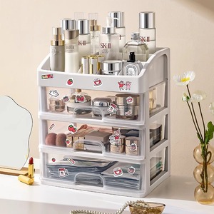 Cosmetic <b>Storage</b> <b>Drawer</b> Organizer <b>Plastic</b> 10-20L Cute Makeup Desk <b>Storage</b> Shelf For Bedroom Dormitory - Product Image 3