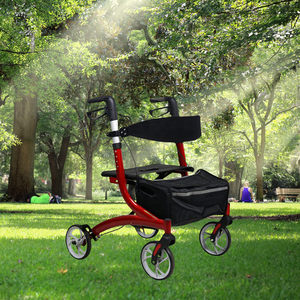 איכות סיטונאית מתקפלת ברולטור ארנרי 4 גלגלים עם מושב לשימוש יומיומי קשישים - Product Image 3