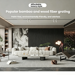 Panel Dinding Serat Kayu Bambu Solid Motif Walnut, Panel Pembatas Lengkap dengan Lis Pinggir untuk Dekorasi Dinding Interior - Product Image 6
