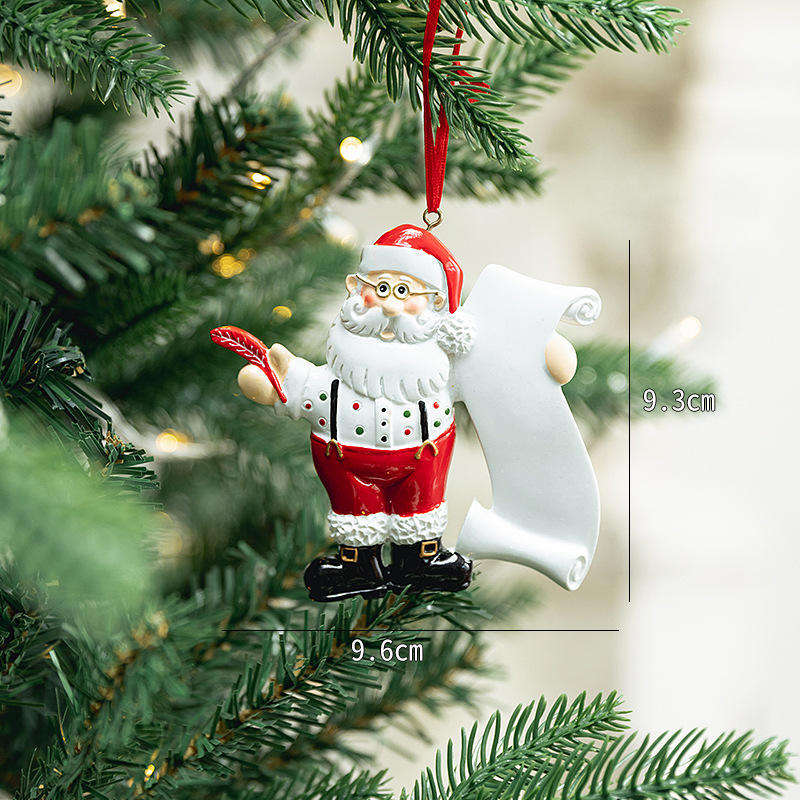 เลื่อนซานตาคลอส-เรซิ่นขนาดเล็กเครื่องประดับแขวน