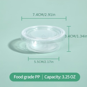 Nhỏ cấp thực phẩm PP nhựa nước sốt cup với nắp dùng một lần phần <span class=keywords><strong>container</strong></span> cho nước sốt và gia vị - Product Image 5