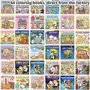 En stock – Livres de <span class=keywords><strong>coloriage</strong></span> transfrontaliers pour adultes et adolescents – Motifs d'animaux mignons – Simples et faciles à utiliser – Emballés en boîte - Product Image 1
