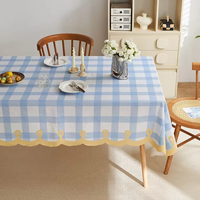 Nappe carrée en polyester tricoté imperméable de style coréen multicolore pour restaurant, banquet, pique-nique en plein air, décoration