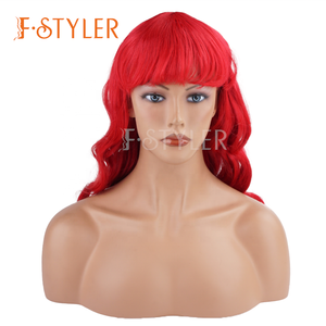 Peluca de color para <span class=keywords><strong>mujer</strong></span> FSTYLER, <span class=keywords><strong>pelucas</strong></span> de <span class=keywords><strong>Carnaval</strong></span> de Halloween, gran oferta, venta al por mayor, <span class=keywords><strong>pelucas</strong></span> de cosplay sintéticas para fiesta personalizadas de fábrica - Product Image 3