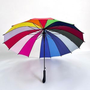 Parapluie de golf droit promotionnel personnalisé avec logo, coloré, effet tie-dye arc-en-ciel, parapluie arc-en-ciel 24K, vente en gros - Product Image 4