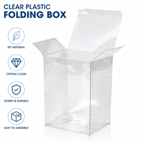 Fabricant de boîtes d'emballage pliantes en PET transparent sur mesure, boîte en plastique transparente avec couvercle pliable