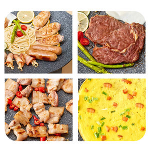 Grilling Korean <strong>Grill</strong> <strong>Pan</strong> Nonstick Round BBQ Griddle Compatible for Induction/Gas Stove/Electric Cooktop - Product Image 5