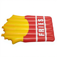Flotteur gonflable en PVC personnalisé en forme de frites, flotteur gonflable aquatique pour adultes, lit flottant gonflable en forme de frites