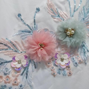 T-shirt da <span class=keywords><strong>donna</strong></span> con ricami estivi e fiori tridimensionali da nove <span class=keywords><strong>Jeans</strong></span> strappati Set 2 pezzi - Product Image 5