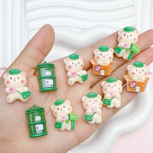 Personalizzabile viso luminoso postino orso piatto posteriore resina ciondoli ornamenti per capelli accessori del telefono per la decorazione - Product Image 2