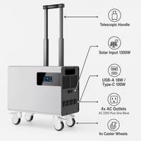 Chariot à roulettes 2458Wh Station portable |   48V LiFePO4 2400W |   Entrée solaire MPPT 1300W |   Compatible avec les voitures |   16*Extension parallèle |