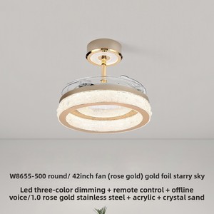 Nordic Invisible Fan <strong>Light</strong> Luxury Integrated Ceiling Fan <strong>Light</strong> Dining Room Bedroom Eye protection Lighting <strong>Fixture</strong> - Product Image 2