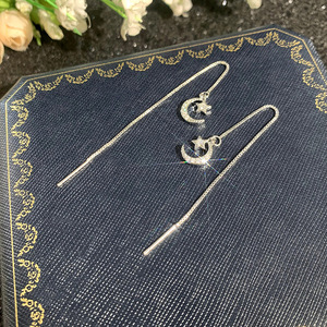 <b>Star</b> Moon Chain Tassel Long Earrings for Women Sweet Designer <b>Fashion</b> Jewelry - Product Image 5