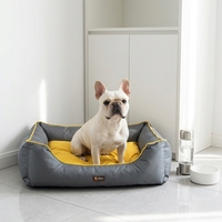 Vente en gros de lits pour animaux de compagnie de luxe en coton Oxford imperméable, grand lit pour chien, tapis de couchage pour chat, coussin, fournitures, équipement, OEM personnalisé